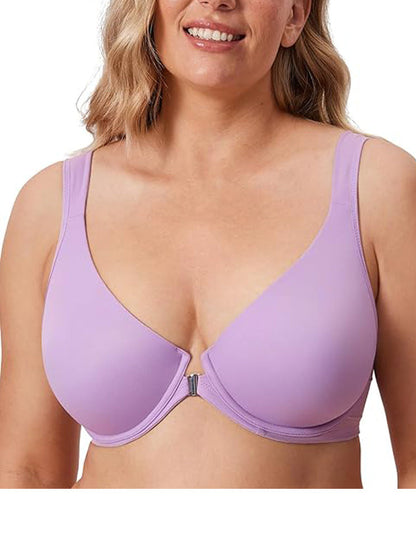 SFRCORD® Supportive front fastening posture bra. Underwired seamless double lined plunge.