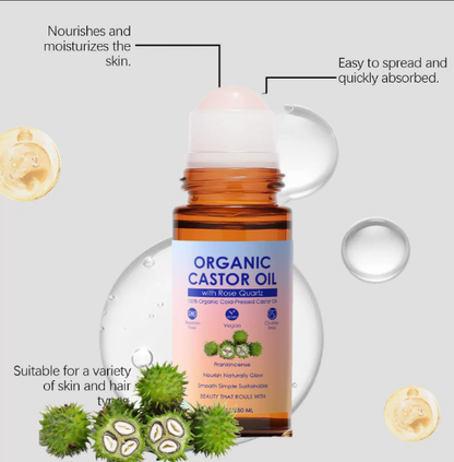LUHAKA®Castor Oil 2 OZ- Aceite de Ricino - Cold Pressed 100% Pure. Certified Organic. Hexane Free for Eyelashes. Eyebrows. Beard. Hair Growth Women and Men