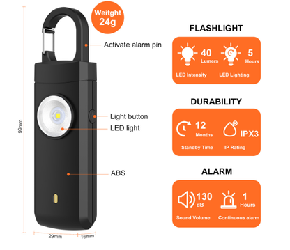 CZTICLE®The Original Personal Safety Alarm for Women by Women – Loud Siren