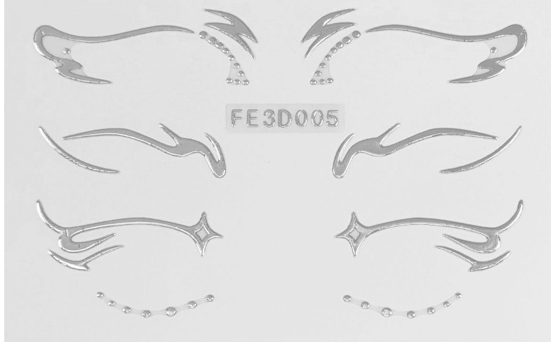 LUHAKA® Futuristic silver eye stickers face lace creative makeup metallic makeup artist eyeshadow stickers self-adhesive