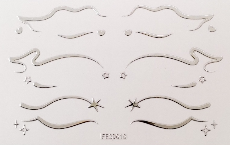 LUHAKA® Futuristic silver eye stickers face lace creative makeup metallic makeup artist eyeshadow stickers self-adhesive