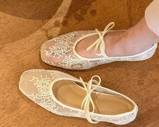 SFRCORD® Floral Flat Mesh Mary Jane Shoes