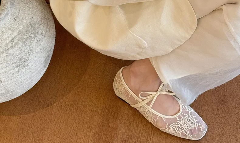 SFRCORD® Floral Flat Mesh Mary Jane Shoes