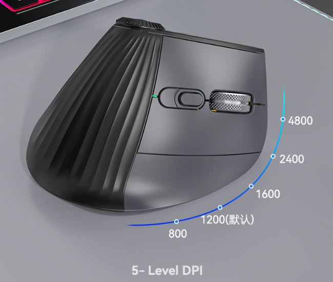 CZTICLE® Vertical Mouse Wireless, Ergonomic Mouse BT and 2.4GHz Dual Mode Adjustable DPI Rechargeable Silent Click Mouse for Laptop Desktop Computer