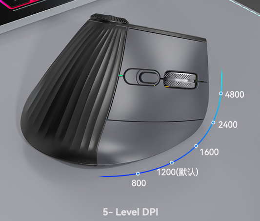 CZTICLE® Vertical Mouse Wireless, Ergonomic Mouse BT and 2.4GHz Dual Mode Adjustable DPI Rechargeable Silent Click Mouse for Laptop Desktop Computer