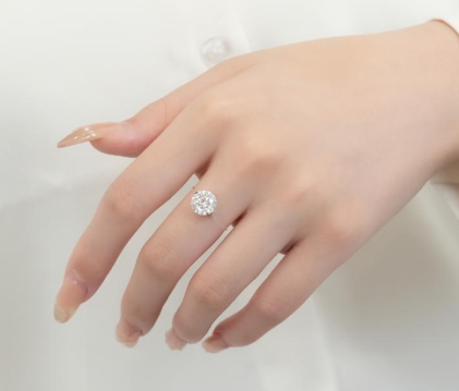 SFRCORD® 【#452 Invisible Ring】1-2CT Moissanite Enhanced Nylon Thread Band vvs Synthetic Moissanite Rings in 925 Sterling Silver