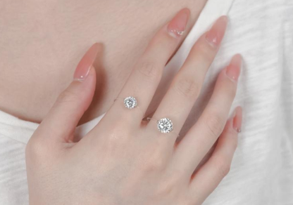 SFRCORD® 【#452 Invisible Ring】1-2CT Moissanite Enhanced Nylon Thread Band vvs Synthetic Moissanite Rings in 925 Sterling Silver